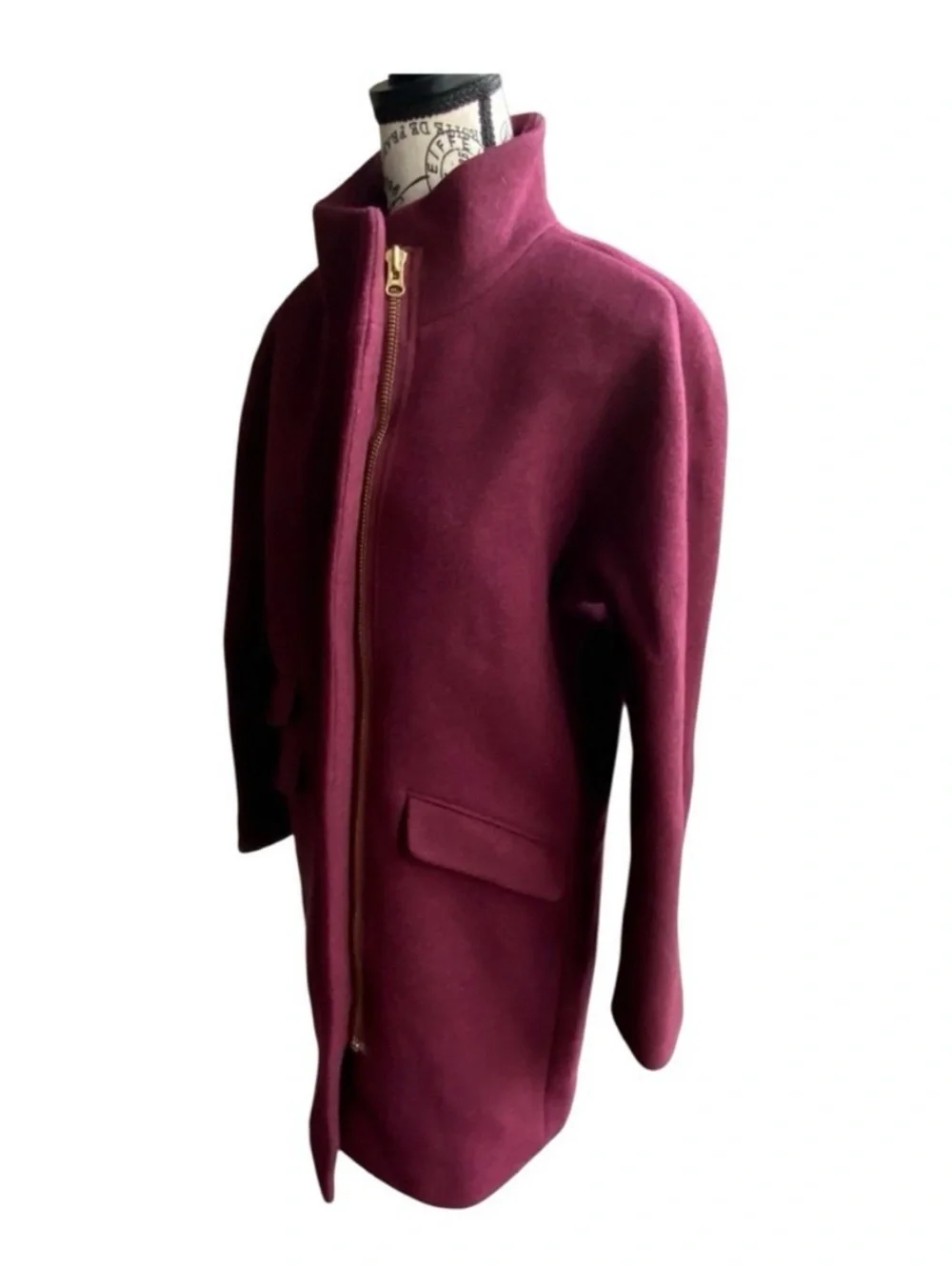 EUC J.Crew Cocoon Coat in Italian Stadium-Cloth Wool Blend Sz 8 J5536 - Picture 2 of 4